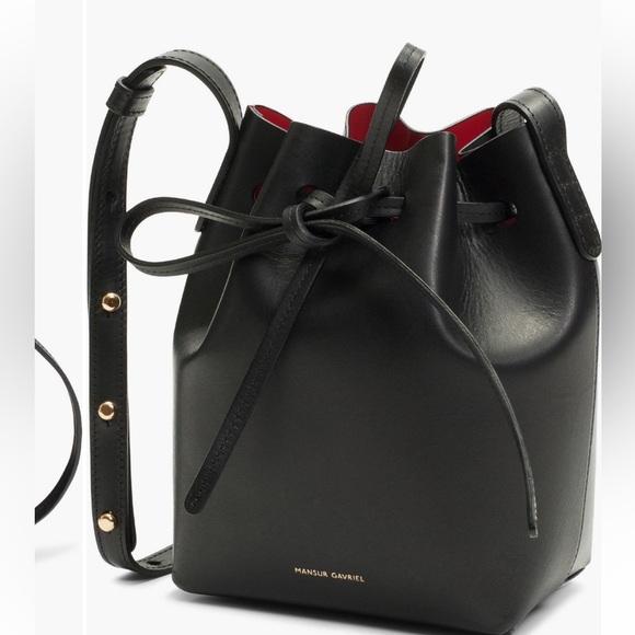 Authentic Mansur Gavriel Mini Bucket Bag Black - Picture 1 of 5